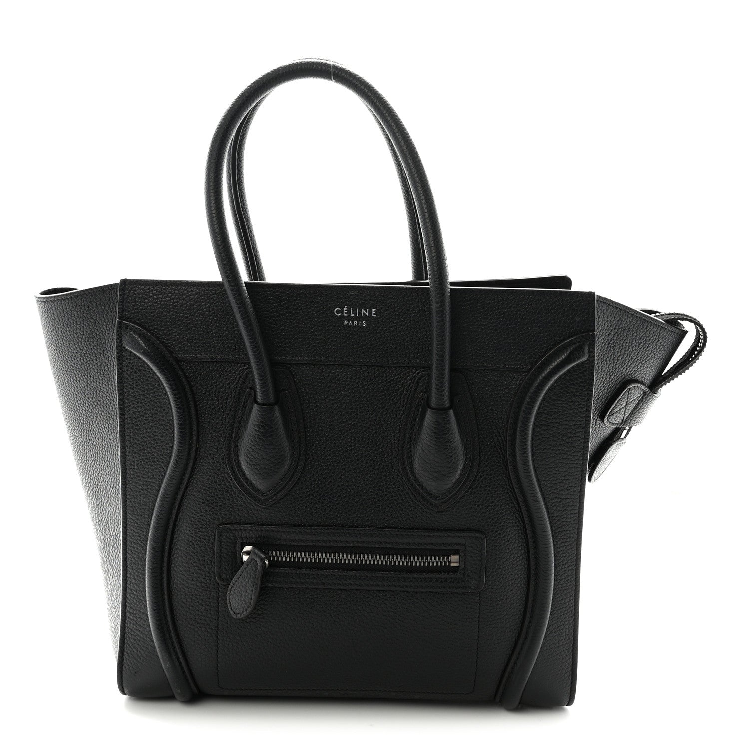 Celine Drummed Calfskin Micro Luggage Black 1 of 9
