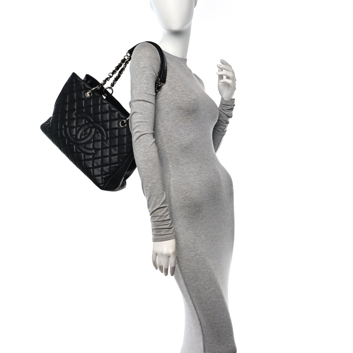 Chanel Caviar Quilted Grand Shopping Tote GST Black 2 of 10