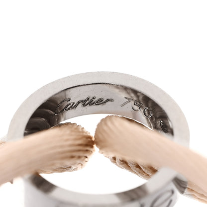 Cartier 18K White Gold Charity LOVE Adjustable Cord Bracelet Beige 3 of 4
