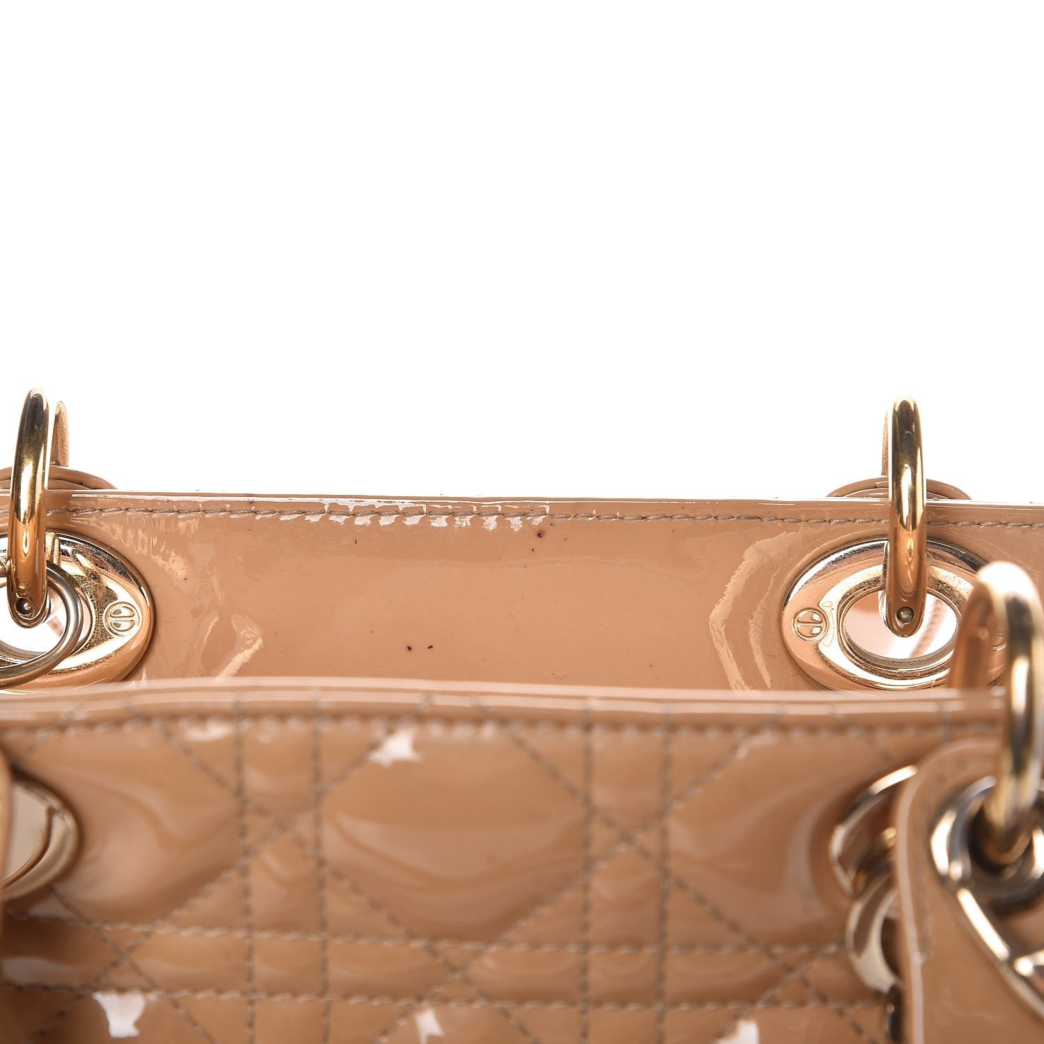 Christian Dior Patent Cannage Large Lady Dior Beige 11 of 20