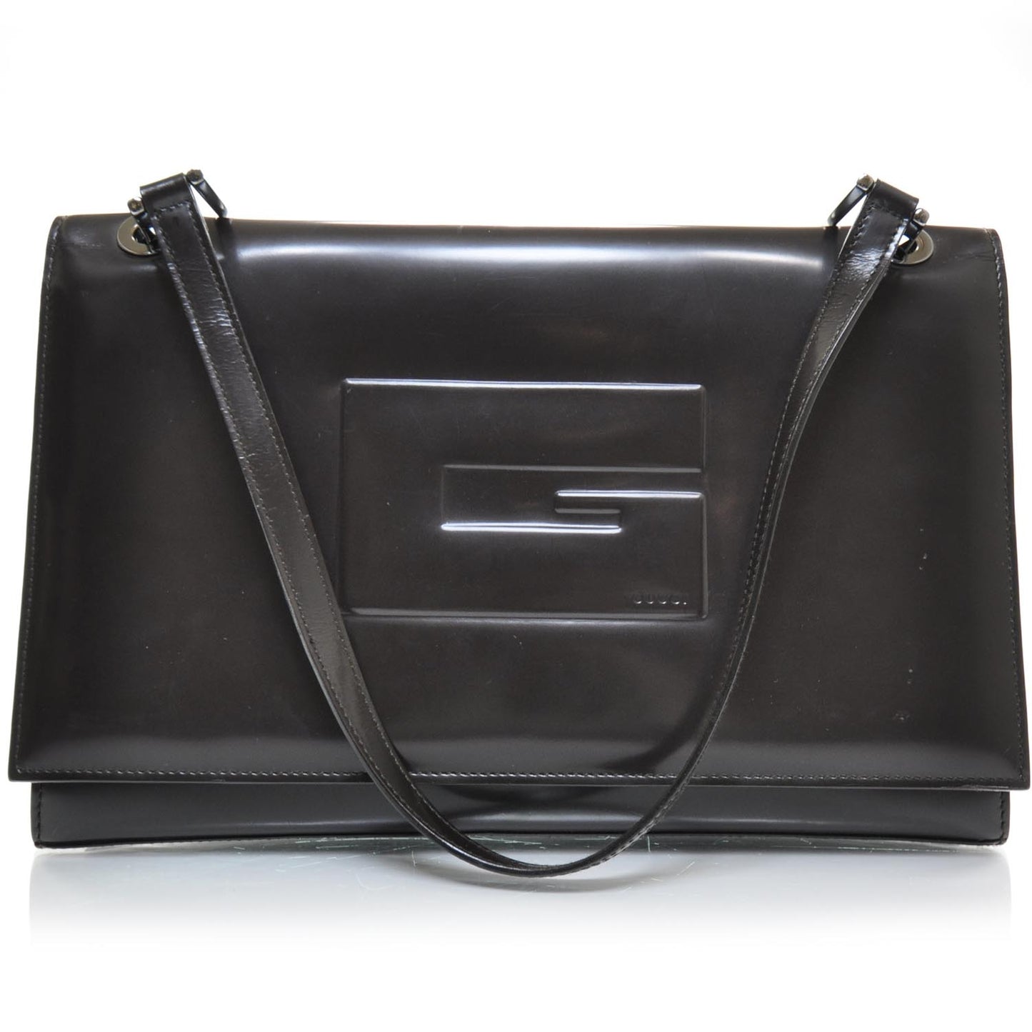 Leather G Shoulder Bag Dark Brown