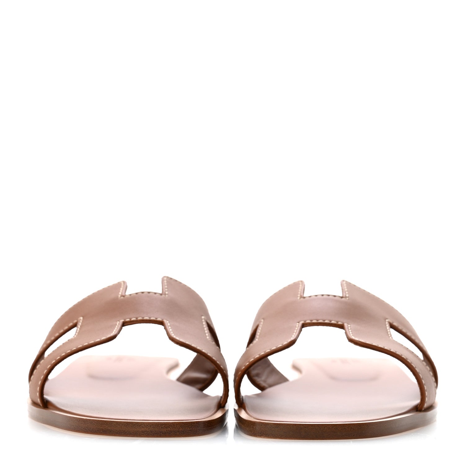 Hermes Box Calfskin Oran Sandals 37 Gold 3 of 10