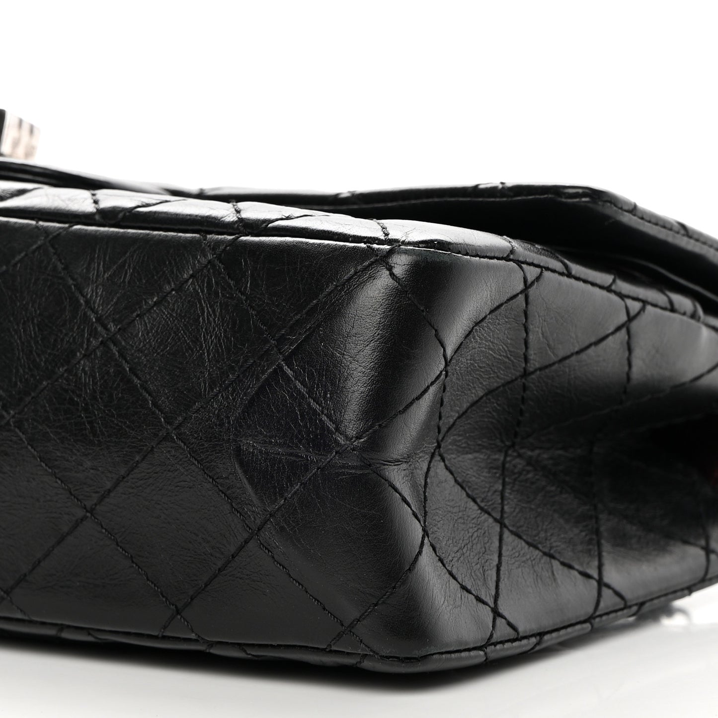 Aged Calfskin Quilted 2.55 Reissue 225 Flap Black