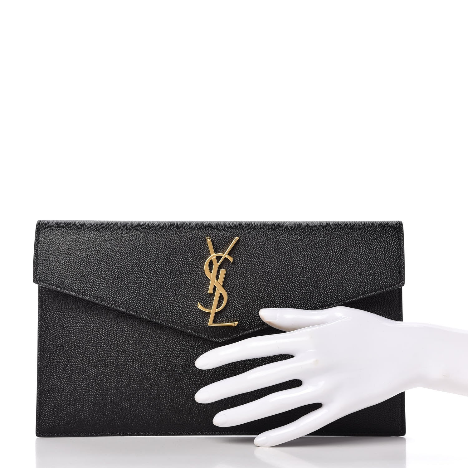 Saint Laurent Grain De Poudre Uptown Pouch Black 2 of 8