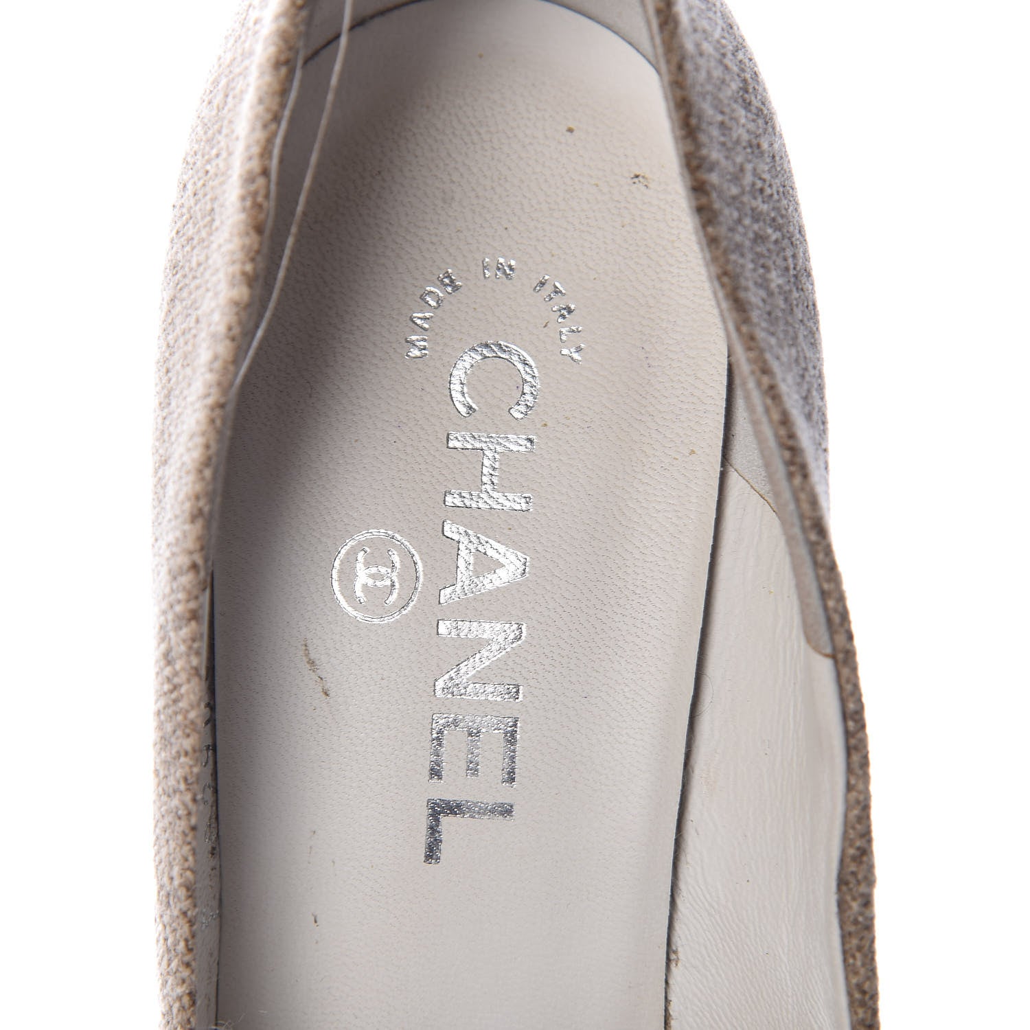Chanel Linen Lambskin CC Chain Cap Toe Platform Pumps 40 Beige Fonce Black 10 of 11
