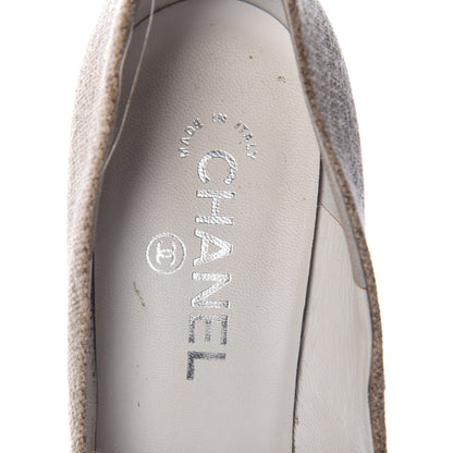 Chanel Linen Lambskin CC Chain Cap Toe Platform Pumps 40 Beige Fonce Black 10 of 11