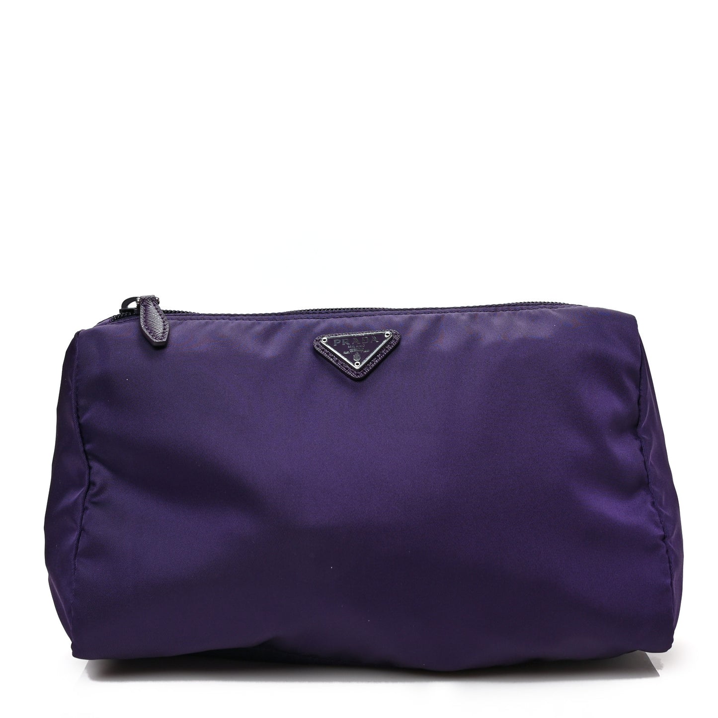 Tessuto Nylon Saffiano Cosmetic Pouch Uva