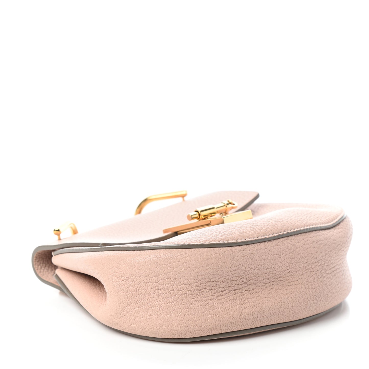 Grained Lambskin Mini Drew Shoulder Bag Cement Pink