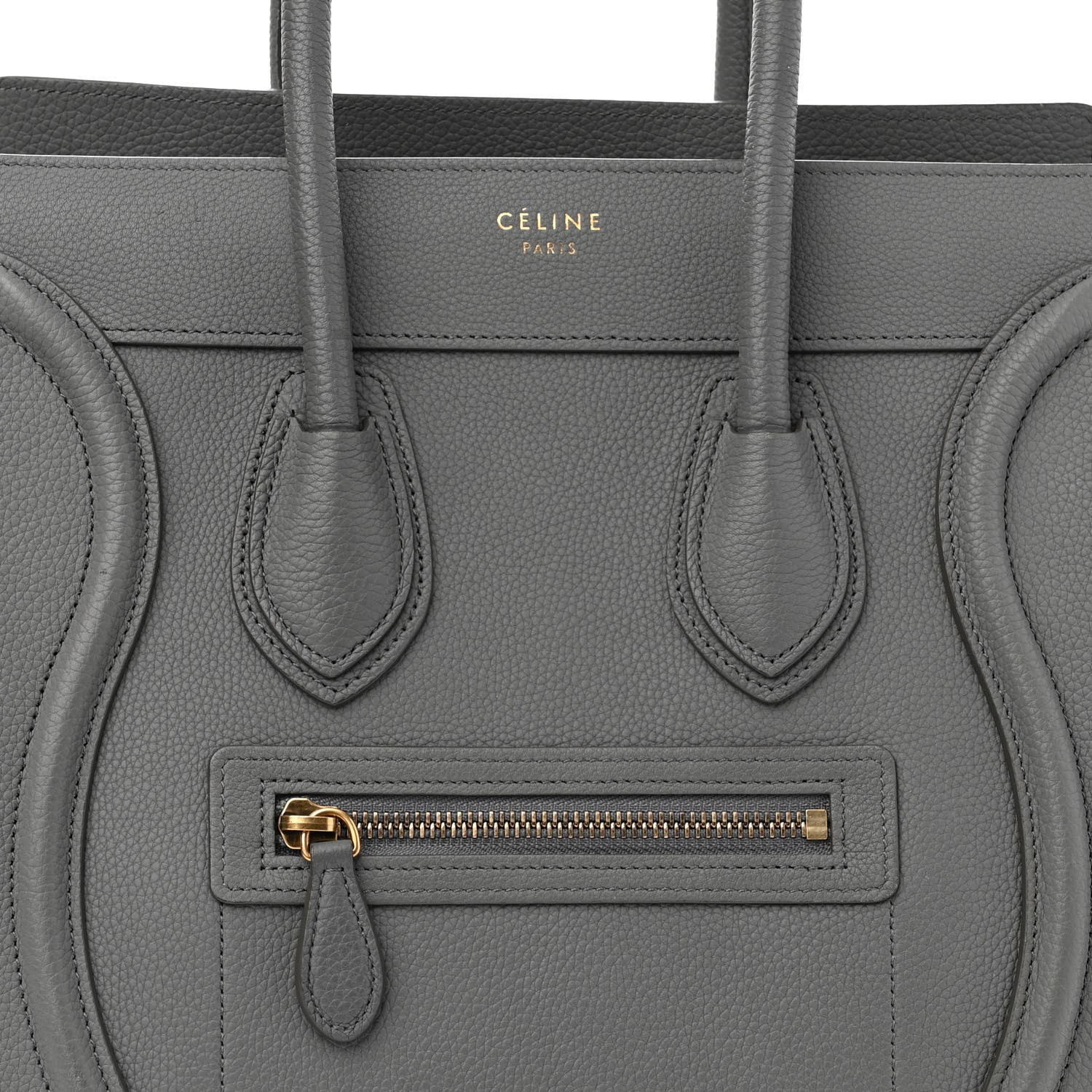 Celine Baby Drummed Calfskin Micro Luggage Kohl 7 of 10