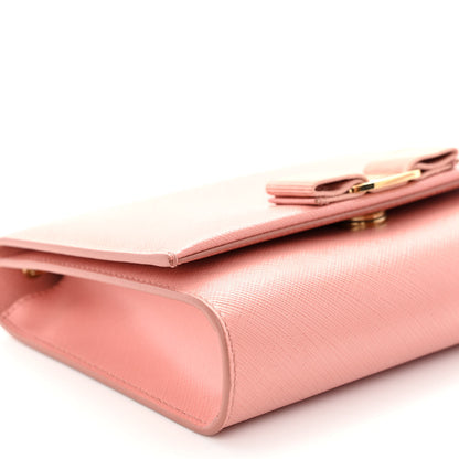 Salvatore Ferragamo Hammered Calfskin Mini Miss Vara Bow Chain Bag Pink 8 of 12