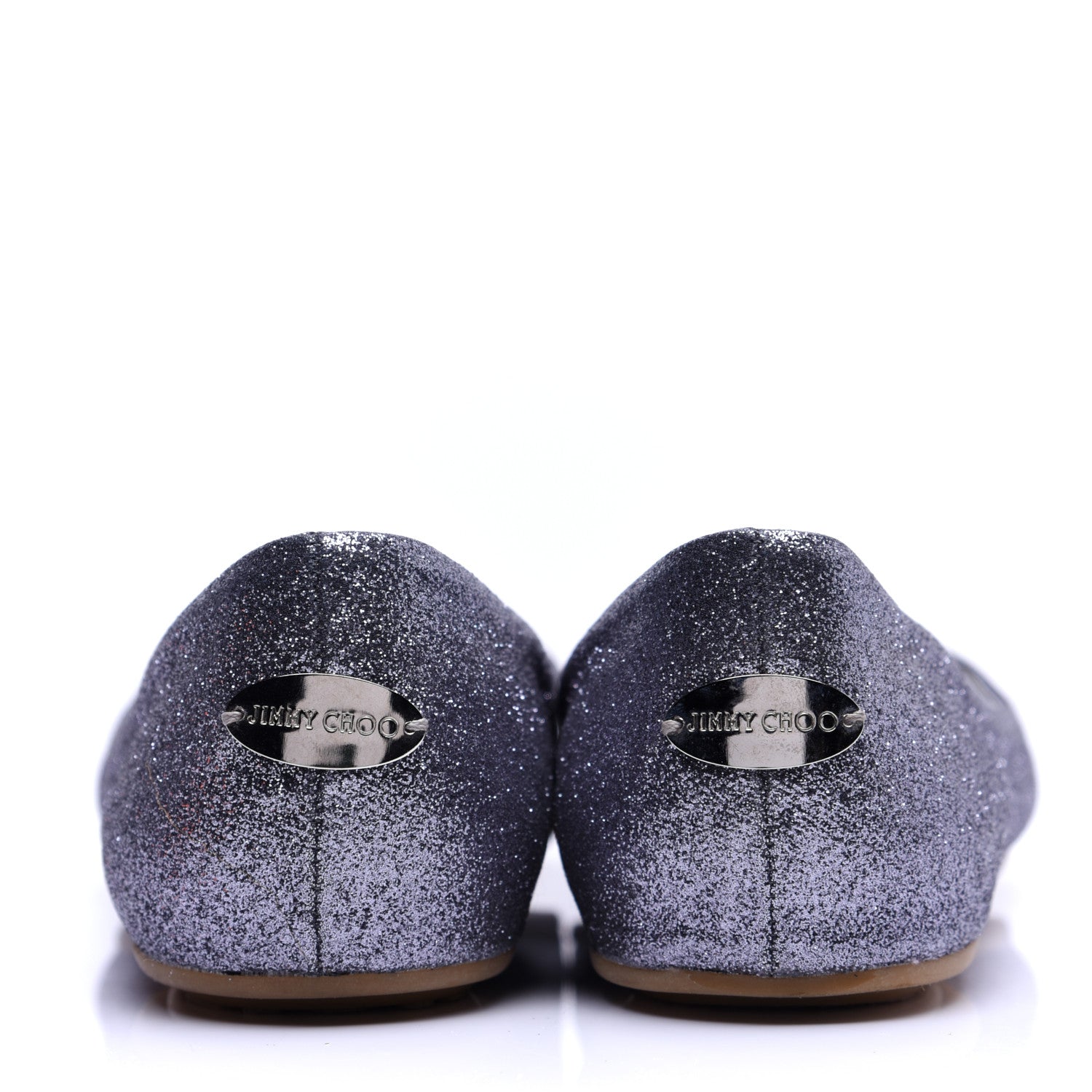 Jimmy Choo Glitter Flats 37.5 Gunmetal 4 of 13