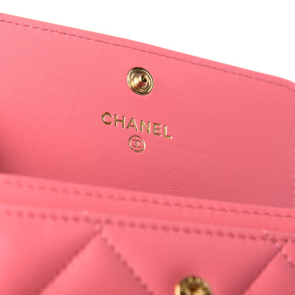 Chanel Lambskin Quilted Chanel 19 Flap Card Holder Pink 9 of 10