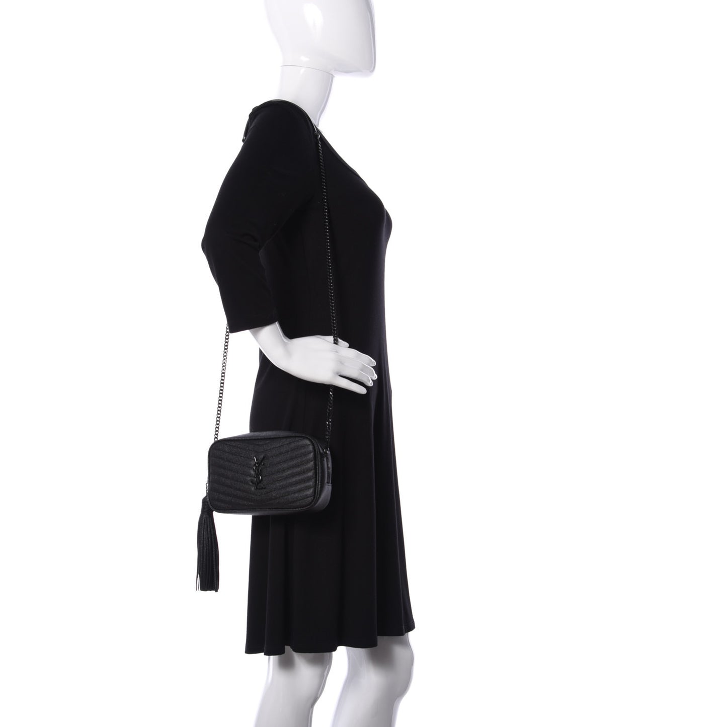 Grain De Poudre Matelasse Monogram Mini Lou Camera Bag Black
