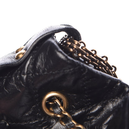 Chanel Glazed Calfskin Stingray Drawstring Bucket Black 17 of 19