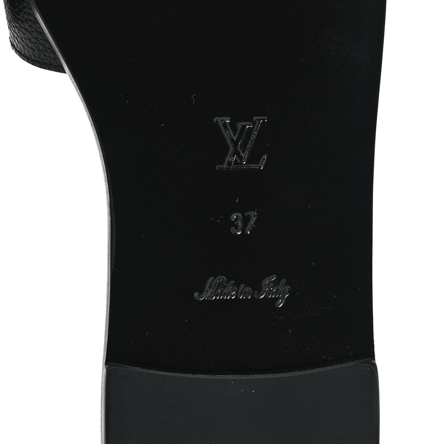 Calfskin Lock It Flat Mule 37 Black