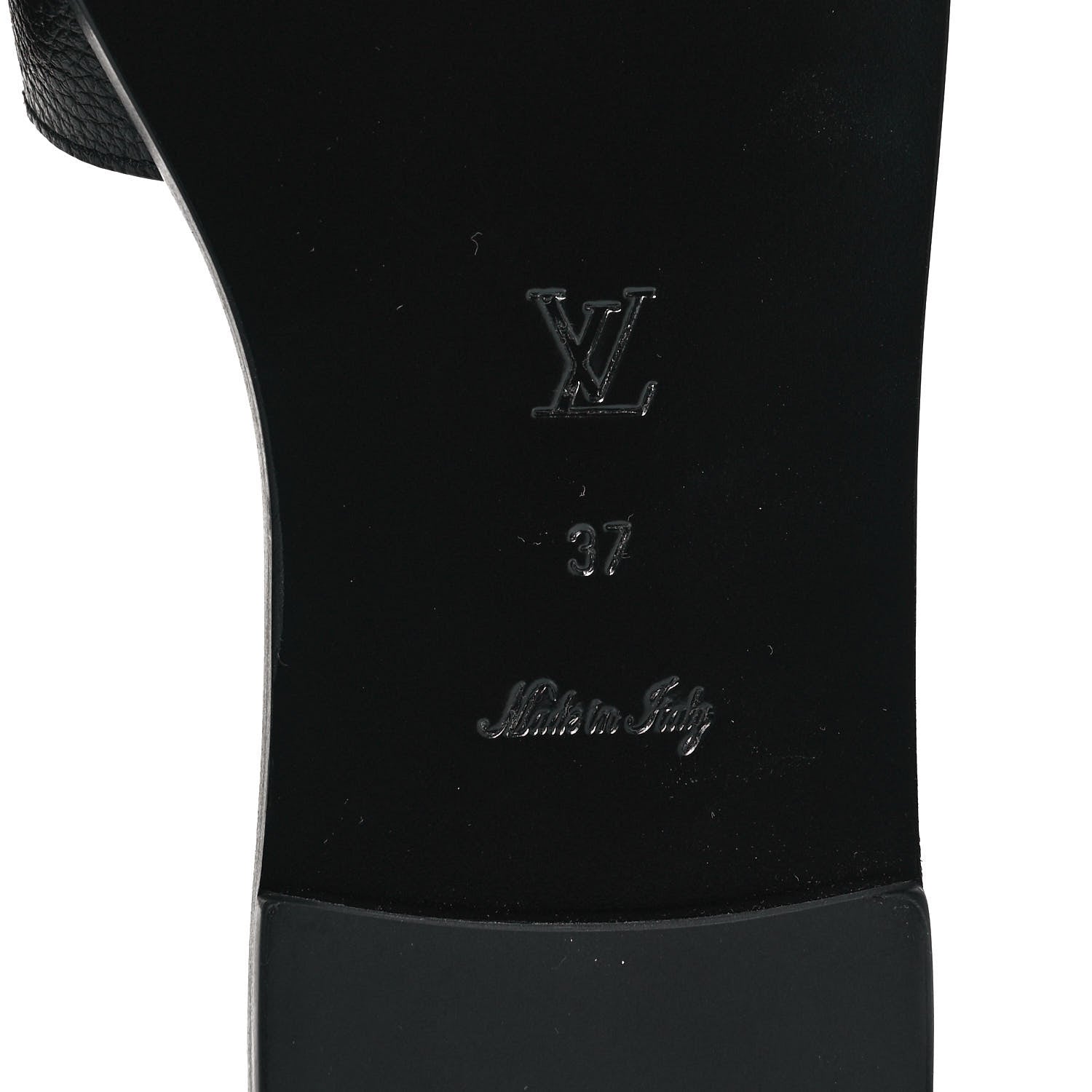 Louis Vuitton Calfskin Lock It Flat Mule 37 Black 6 of 8