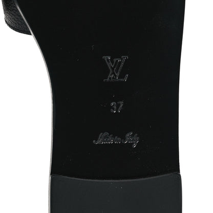 Louis Vuitton Calfskin Lock It Flat Mule 37 Black 6 of 8