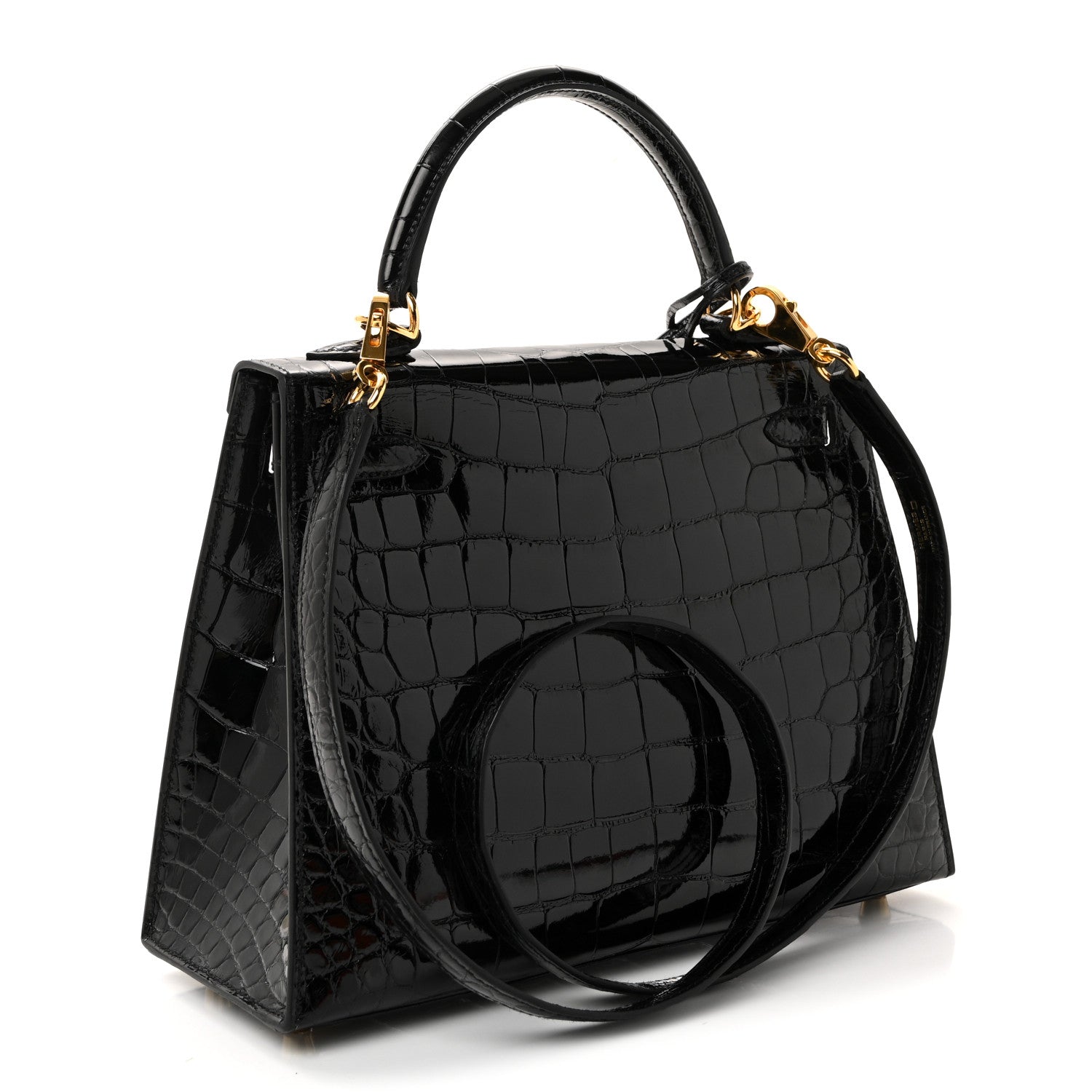 Hermes Shiny Alligator Kelly Sellier 25 Black 3 of 10