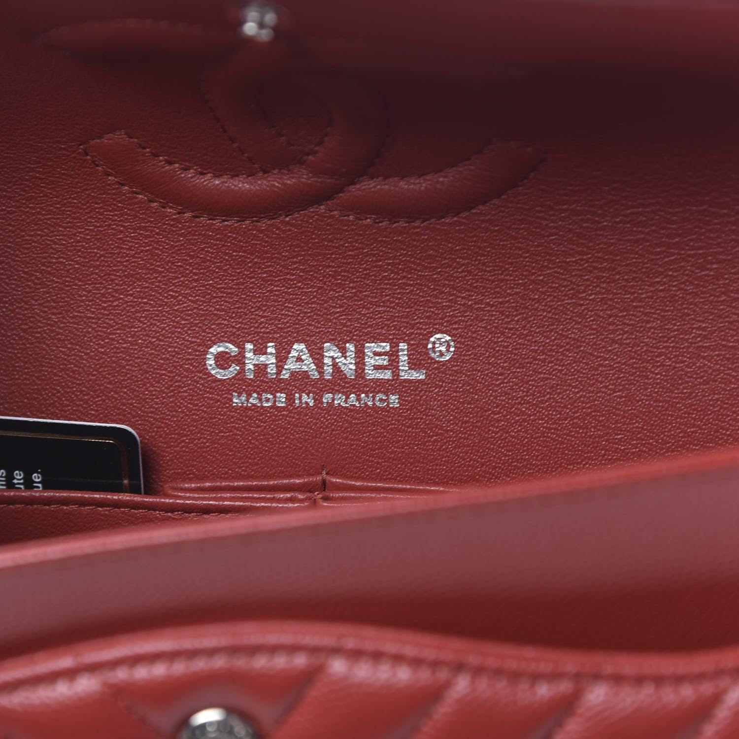 Chanel Caviar Chevron Quilted Medium Double Flap Dark Red 6 of 10