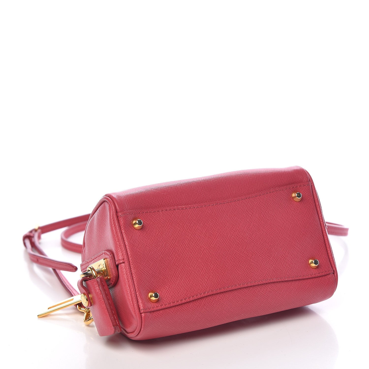 Prada Saffiano Lux Mini Top Handle Crossbody Bag Peonia 4 of 15