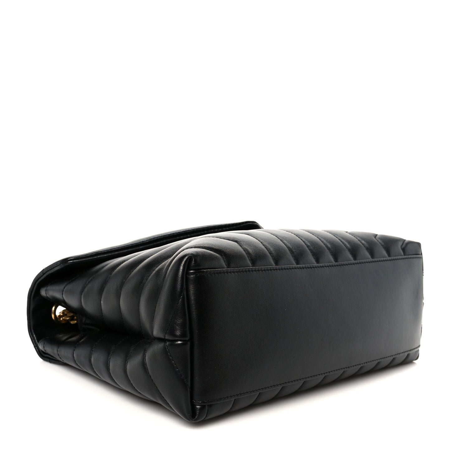 Calfskin Y Quilted Monogram Medium Loulou Chain Satchel Black