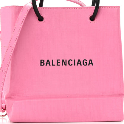 Balenciaga Squared Calfskin Logo Shopping Tote XXS Baby Pink 7 of 9
