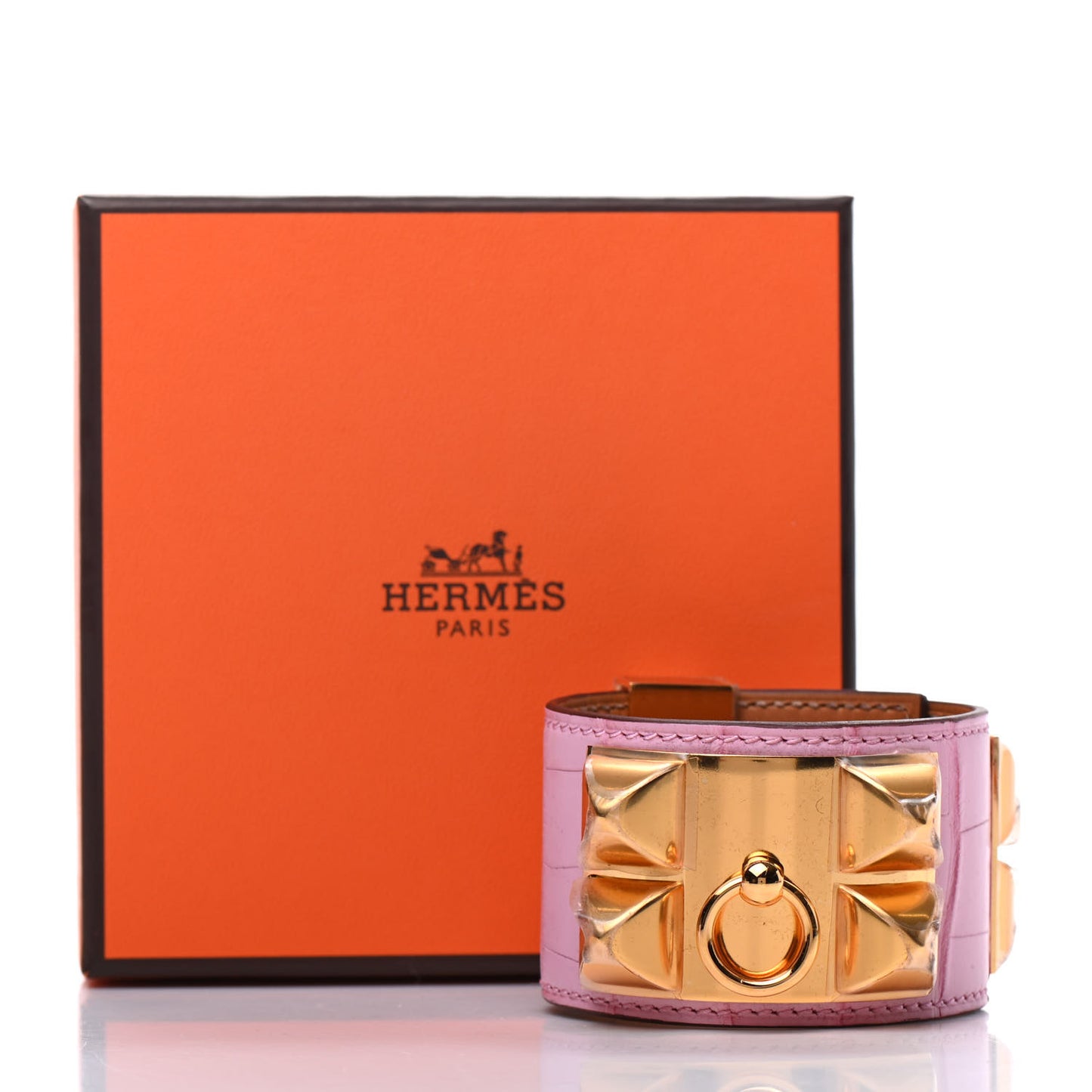 Matte Alligator Collier De Chien CDC Bracelet T1 5P Pink