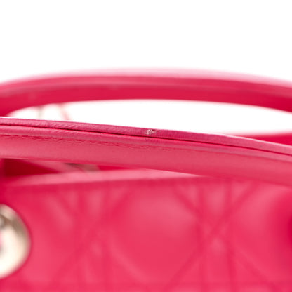 Christian Dior Lambskin Cannage Medium Lady Dior Fuchsia 13 of 13