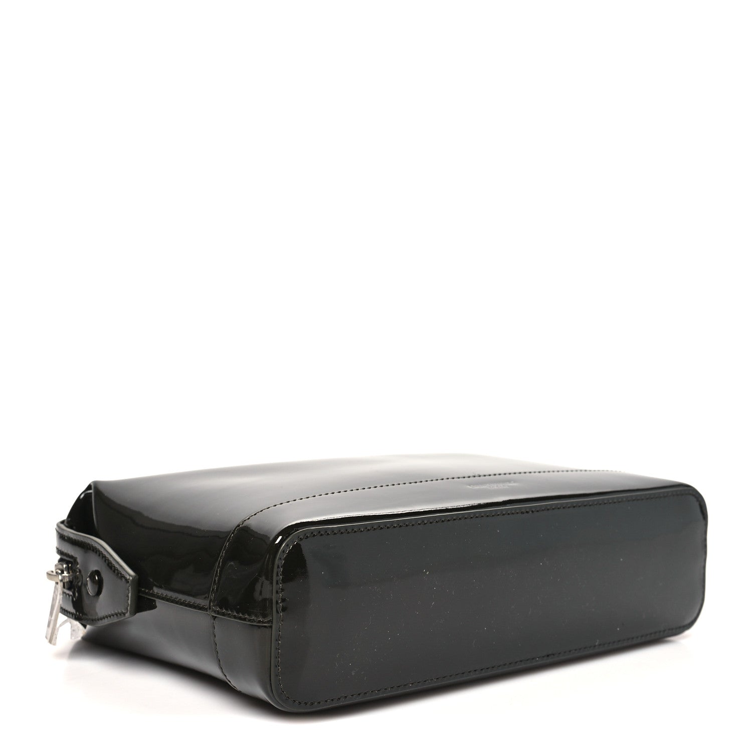 Saint Laurent Patent Zip Cosmetic Pouch Dark Vineyard Green 4 of 8