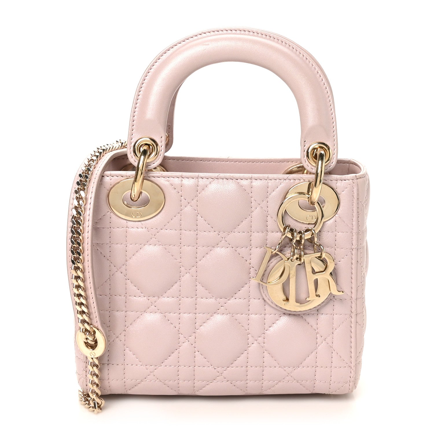 Christian Dior Lambskin Cannage Mini Lady Dior Rose Clair 1 of 11