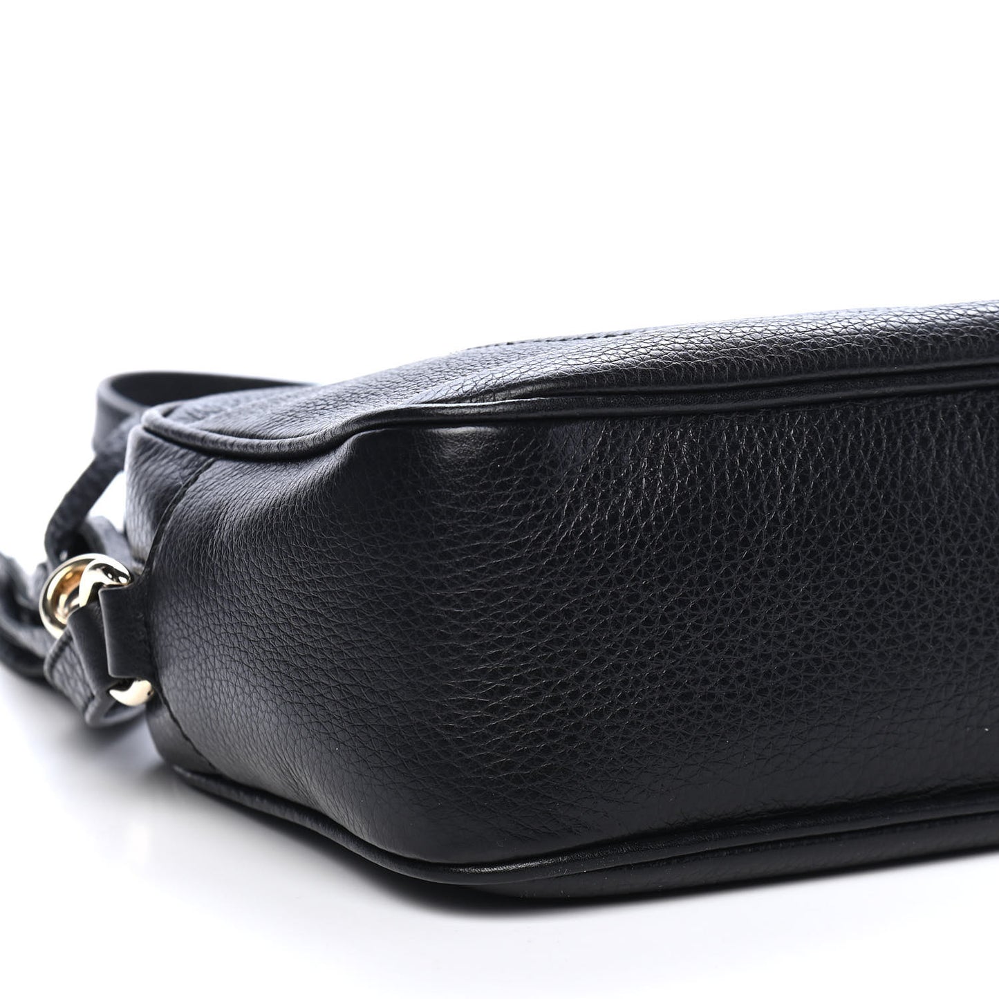 Pebbled Calfskin Small Soho Disco Bag Black