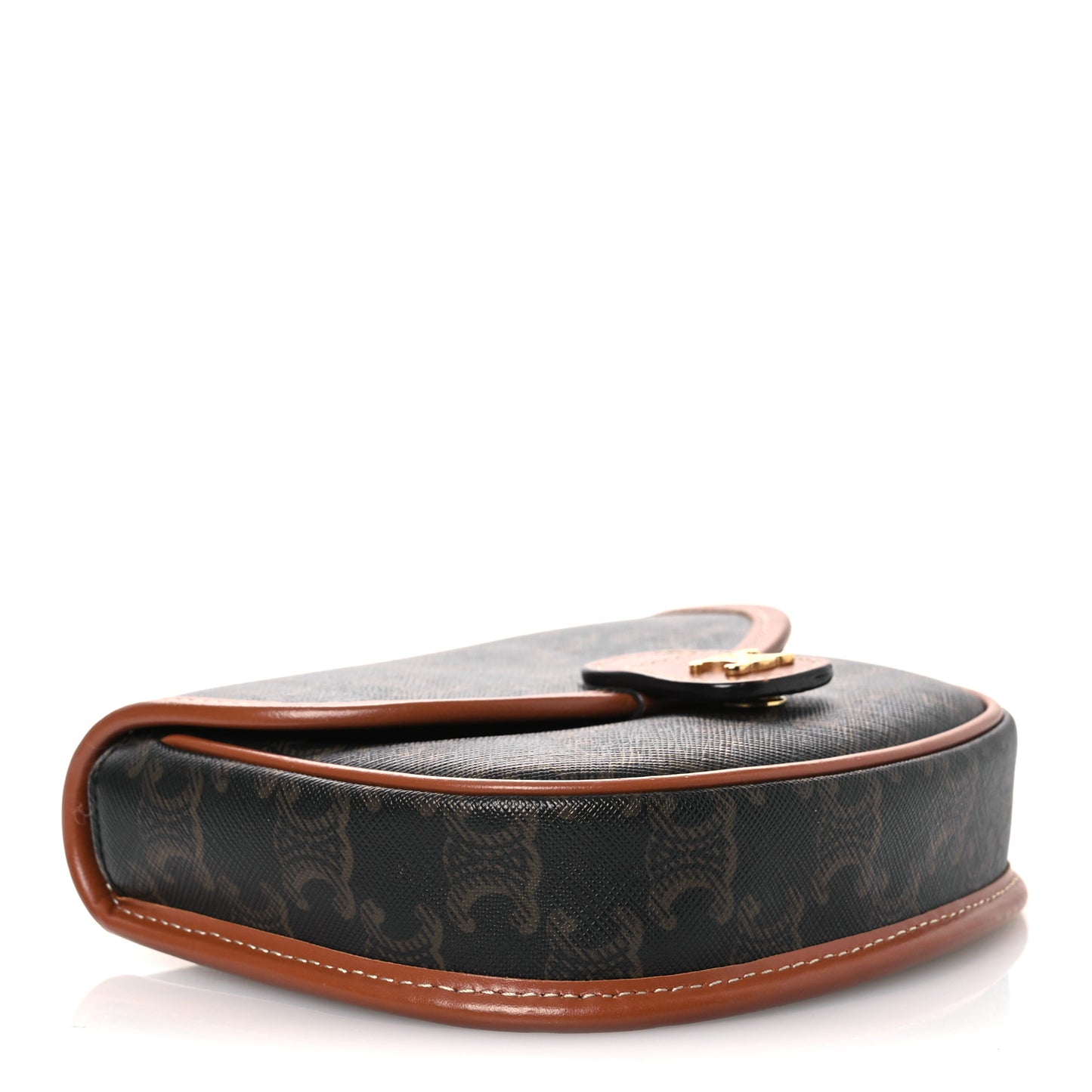 Canvas Calfskin Triomphe Mini Besace Tan