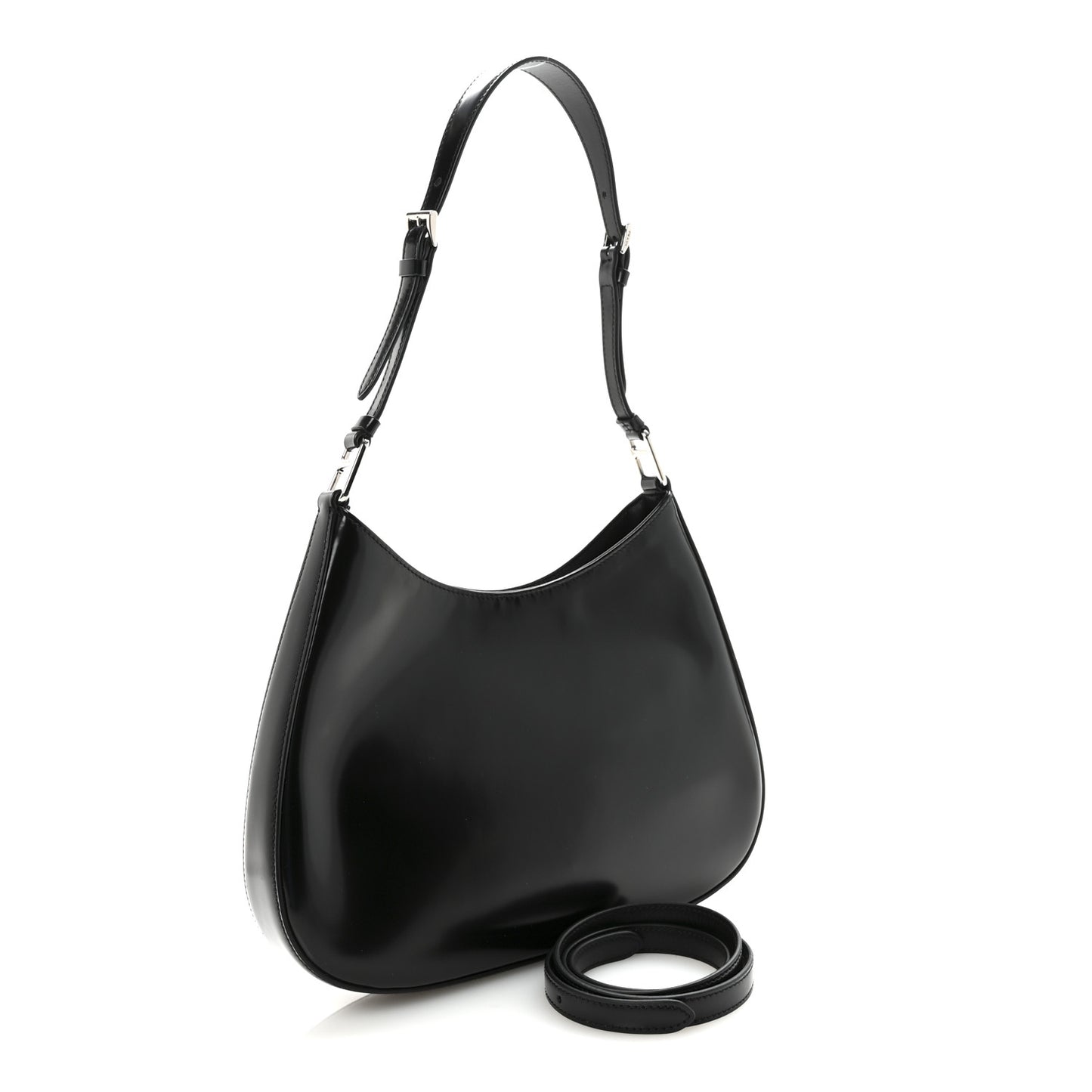 Spazzolato Cleo Adjustable Strap Shoulder Bag  Black