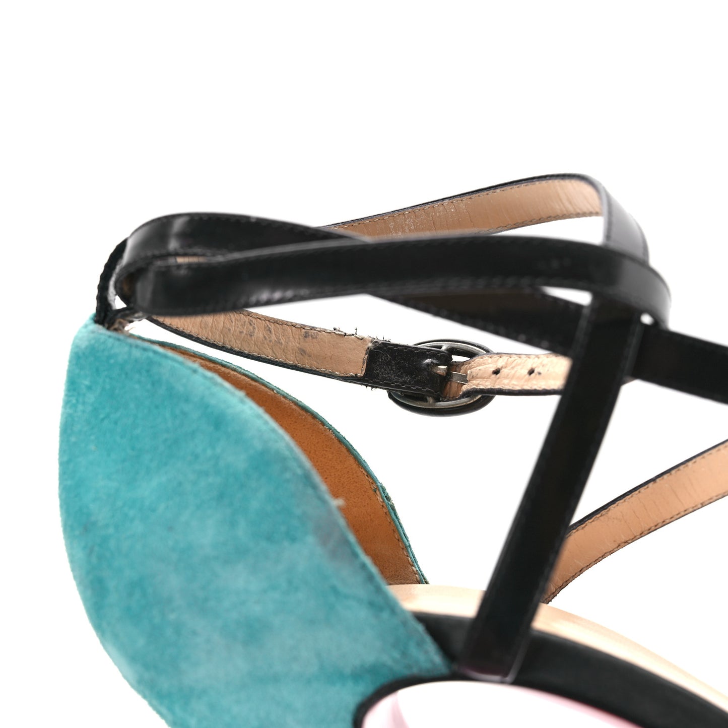 Velour Calfskin Summerissima 140 Sandals 38.5 Blue Black