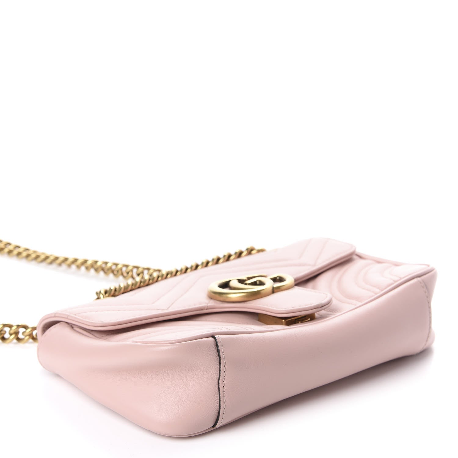 Gucci Calfskin Matelasse Mini GG Marmont Shoulder Bag Perfect Pink 4 of 11