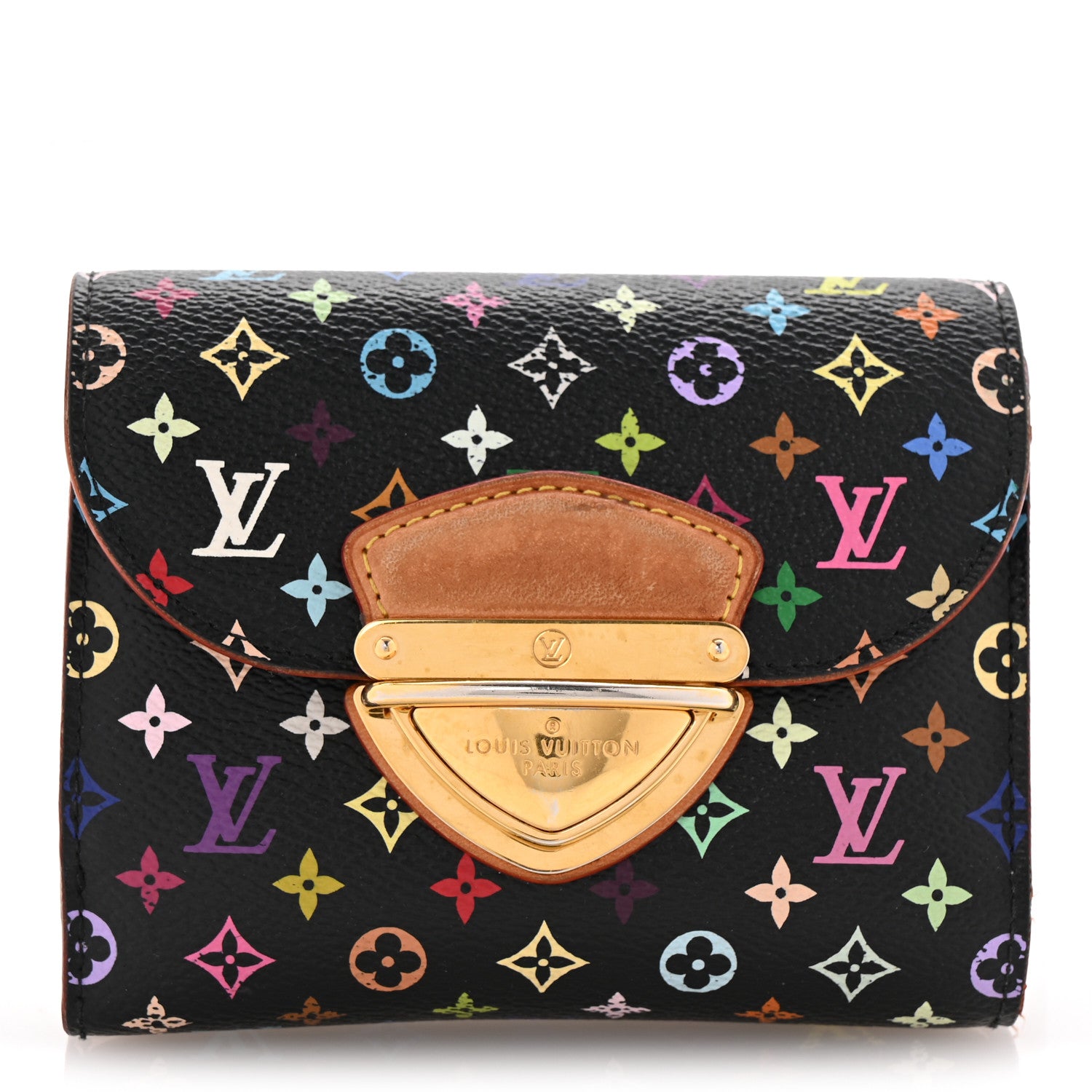 Louis Vuitton Monogram Multicolor Joey Wallet Black Violet 1 of 15