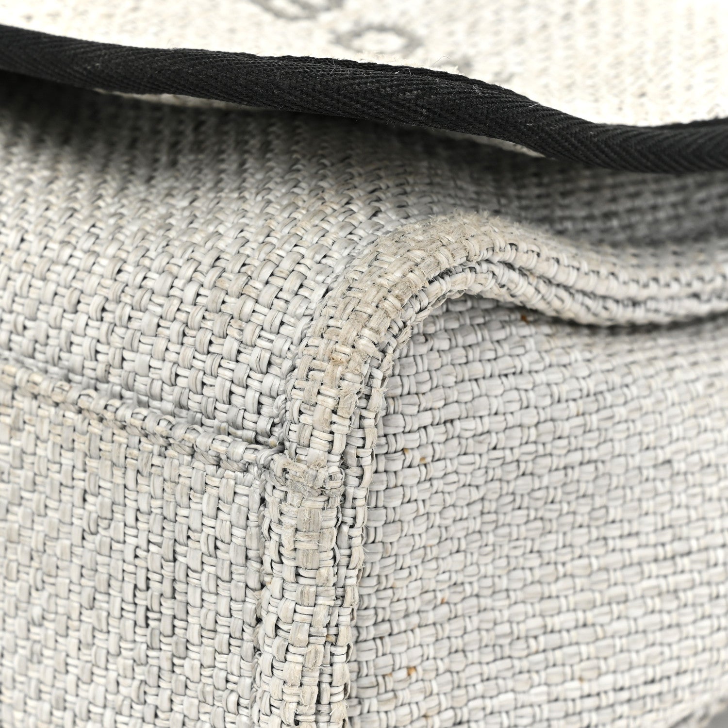 Chanel Woven Straw Raffia Small Deauville Messenger Grey 9 of 13