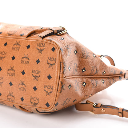 MCM Visetos Studded Medium Essentials Shopper Tote Cognac 6 of 9