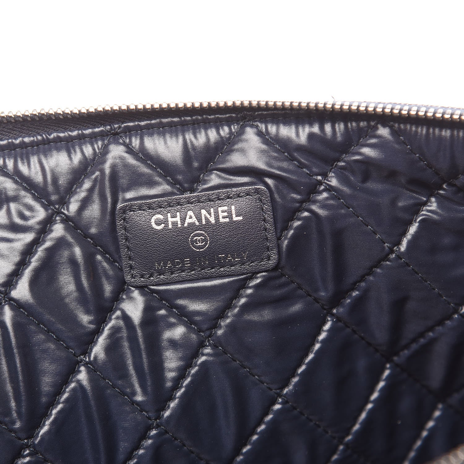Chanel Denim Large Deauville Pouch Dark Blue 8 of 9