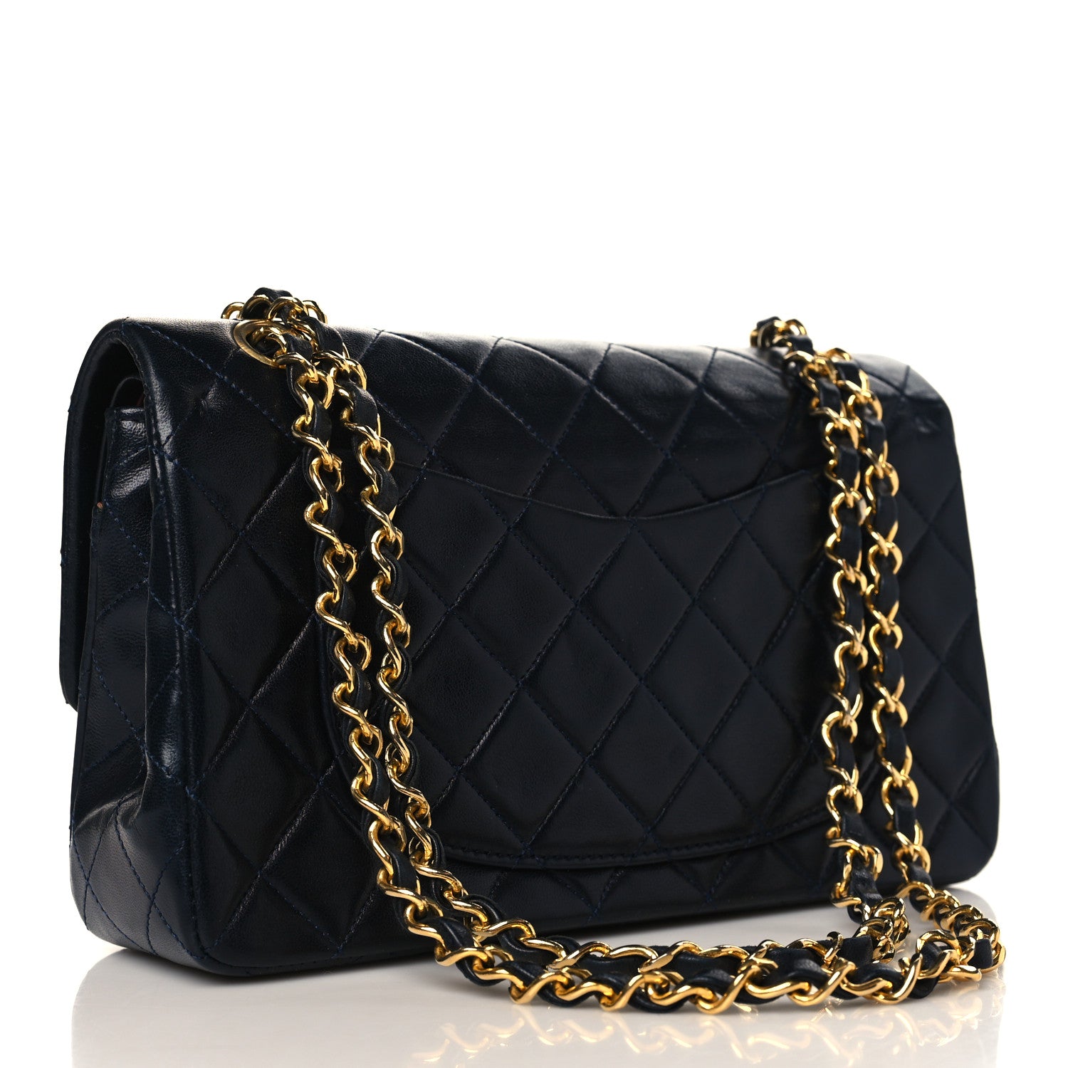 Chanel Lambskin Quilted Small Double Flap Navy 4 of 11