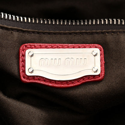 Miu Miu Vernice Trapunto Tote Rosso 6 of 16