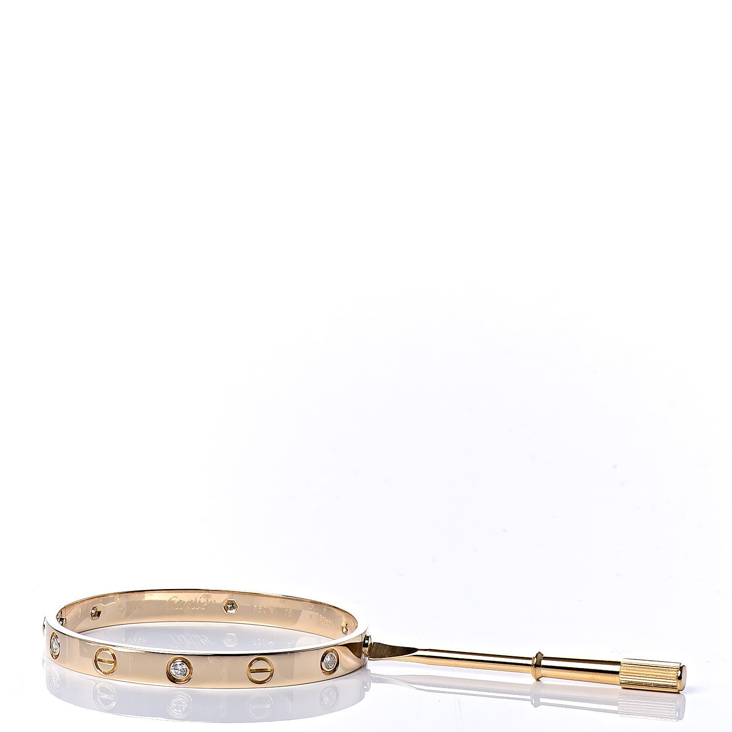 Cartier 18K Yellow Gold 6 Diamond LOVE Bracelet 16 5 of 5