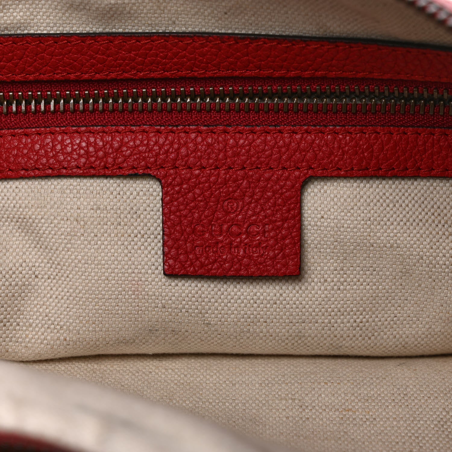 Gucci Grained Calfskin Logo Half Moon Hobo Red 6 of 9