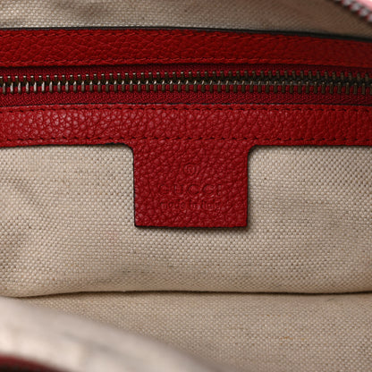 Gucci Grained Calfskin Logo Half Moon Hobo Red 6 of 9