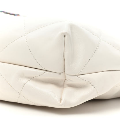 Chanel Shiny Calfskin Quilted Small Rainbow Chanel 22 White 10 of 15