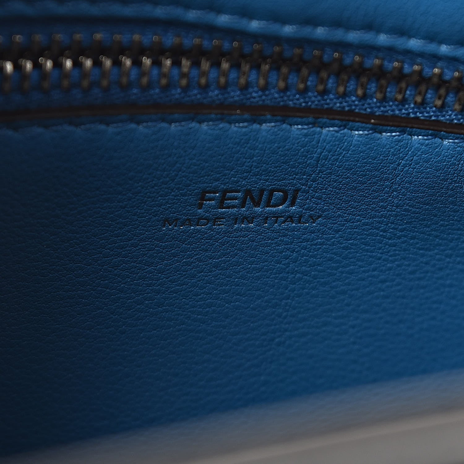 Fendi Vitello Baltico Dolce DotCom Satchel Black Blue Royal 7 of 15