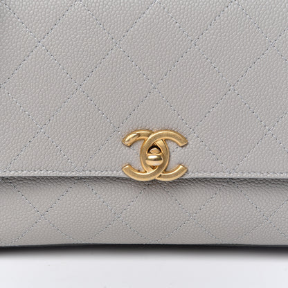 Chanel Grained Calfskin Small Stitched Flap Grey 13 of 13