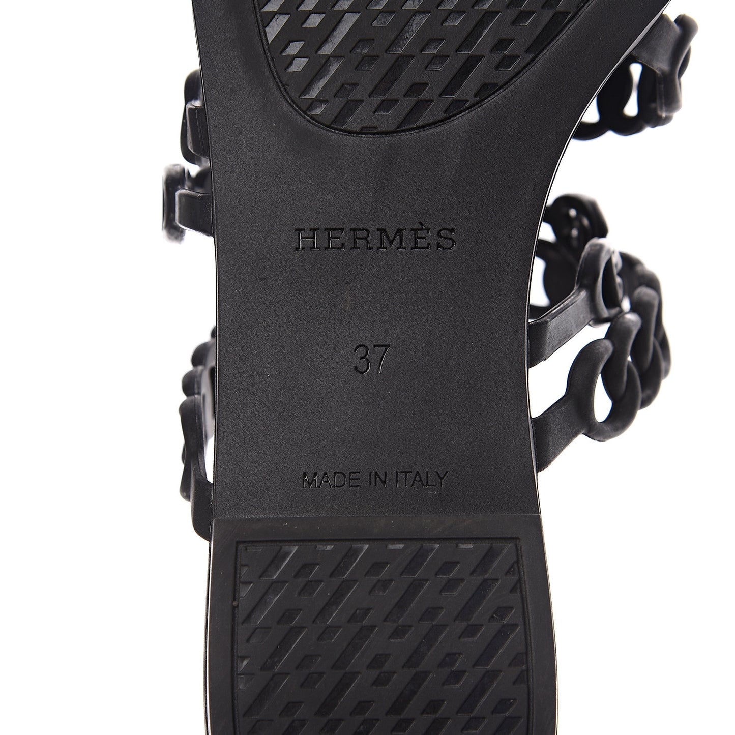 Rubber Chaine d'Ancre Nude Sandals 37 Black
