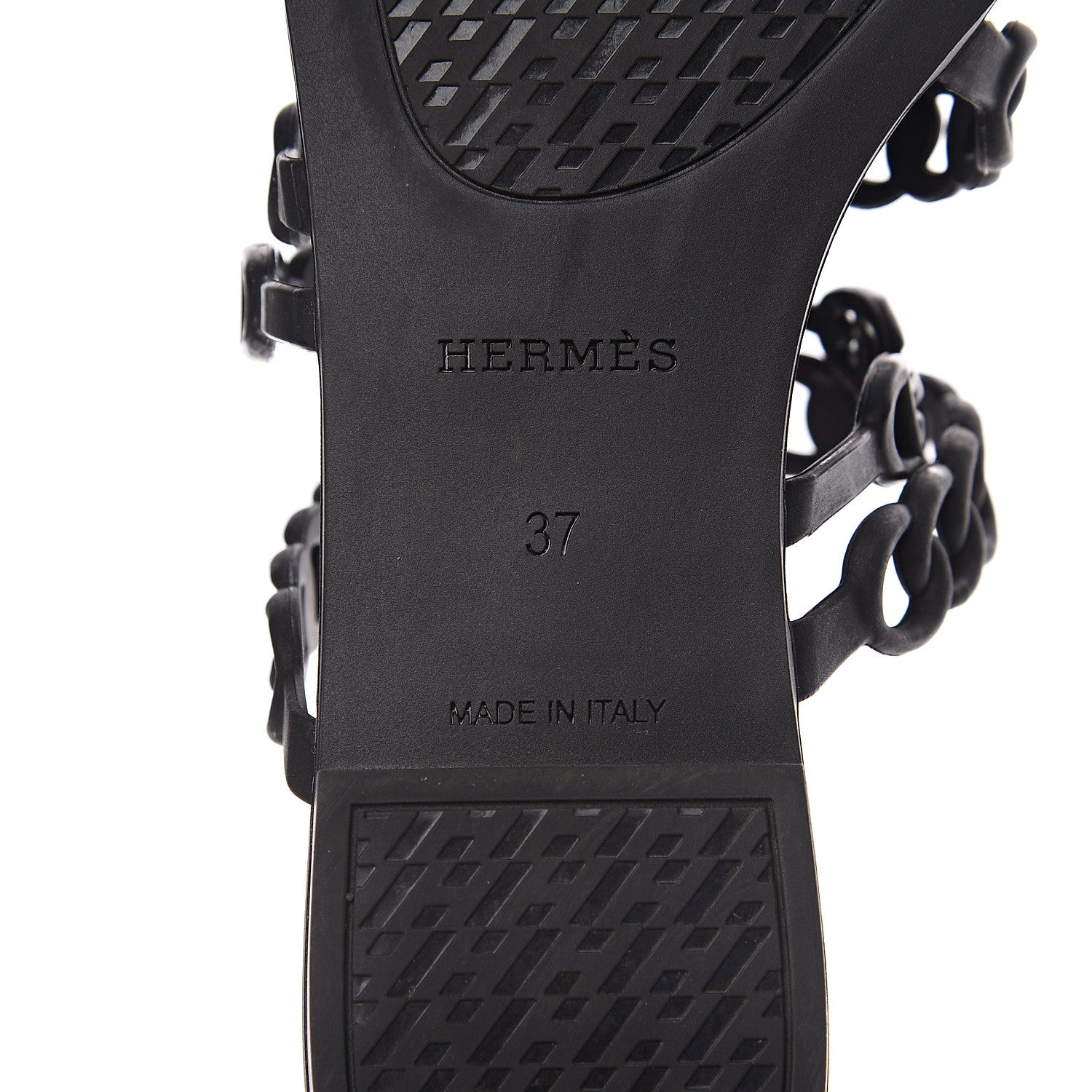 Hermes Rubber Chaine d'Ancre Nude Sandals 37 Black 7 of 8