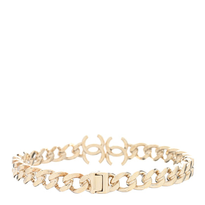 Chanel Metal CC Chain Link Choker Necklace M Gold 2 of 4